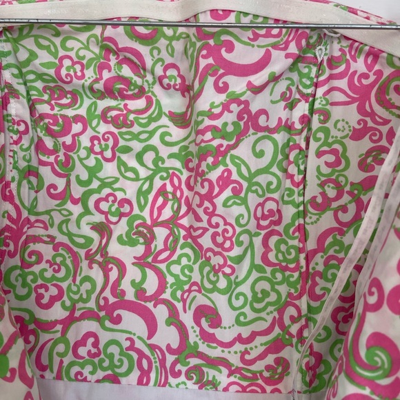 Lilly Pulitzer Pink and Green Swirl strapless Dress size 14 - Picture 5 of 7